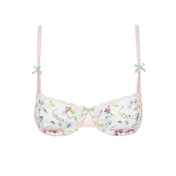 For Love And Lemons Midsummer Floral Bra Pale Pink Floral Small NEW - Picture 6 of 7